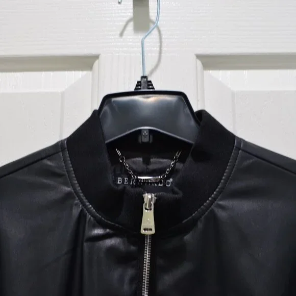 Bernardo Black Vegan Leather Jacket, Size Small - NWT - Picture 3 of 13